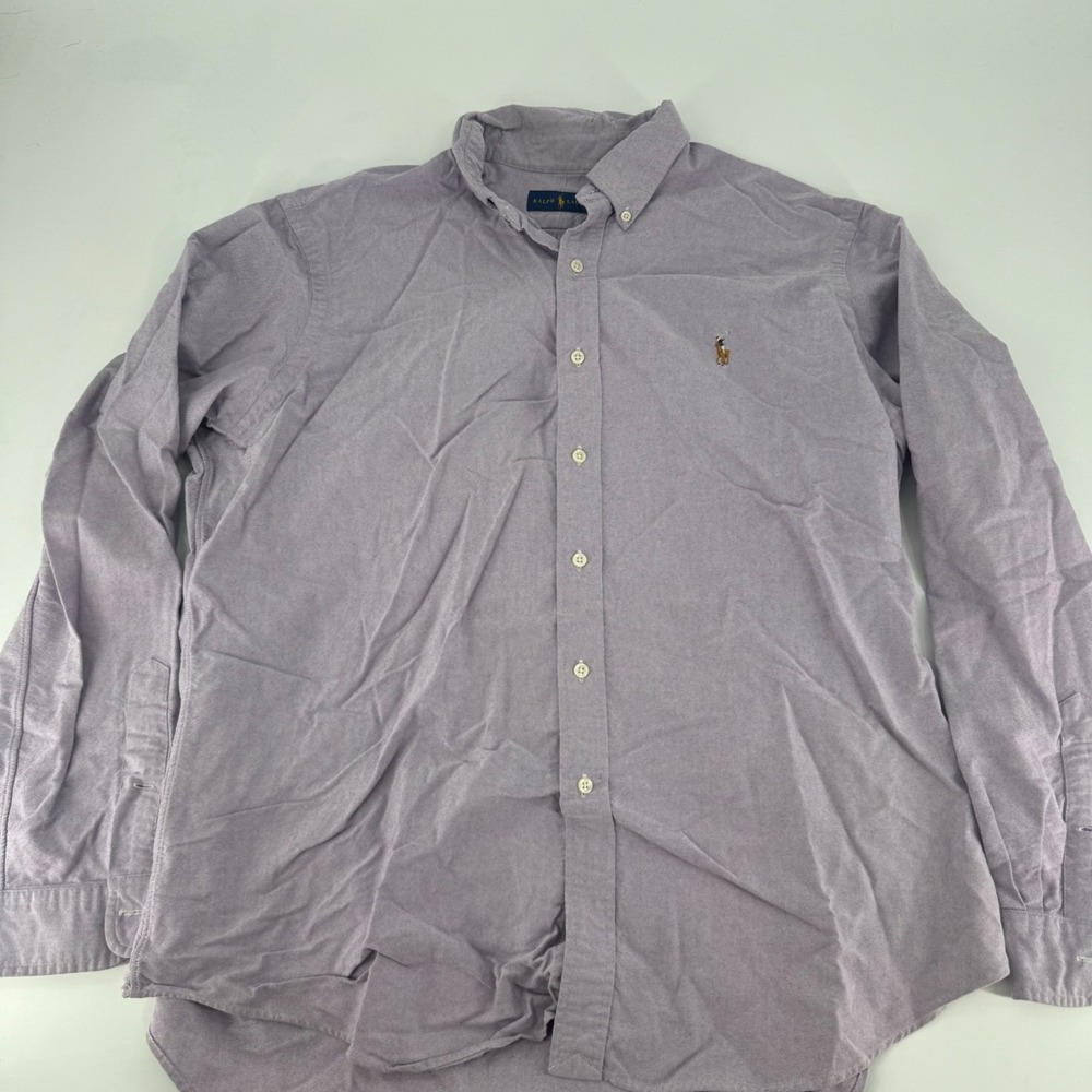Ralph Lauren Mens XL Purple Oxford Button Down Shirt Long Sleeve Pony Logo